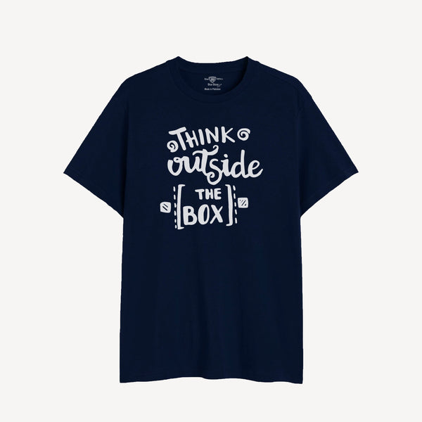THINK OUTSIDE THE BOX GRAFHIC TEE Blue Stone