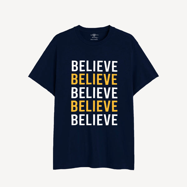 BELIEVE GRAPHIC TEE - 02 Blue Stone