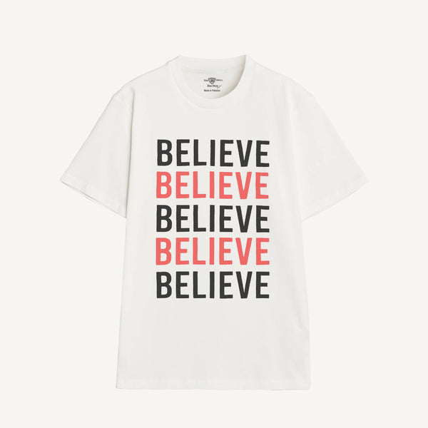 BELIEVE GRAPHIC TEE - 03 Blue Stone