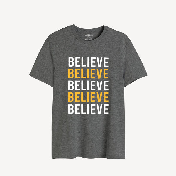 BELIEVE GRAPHIC TEE - 04 Blue Stone