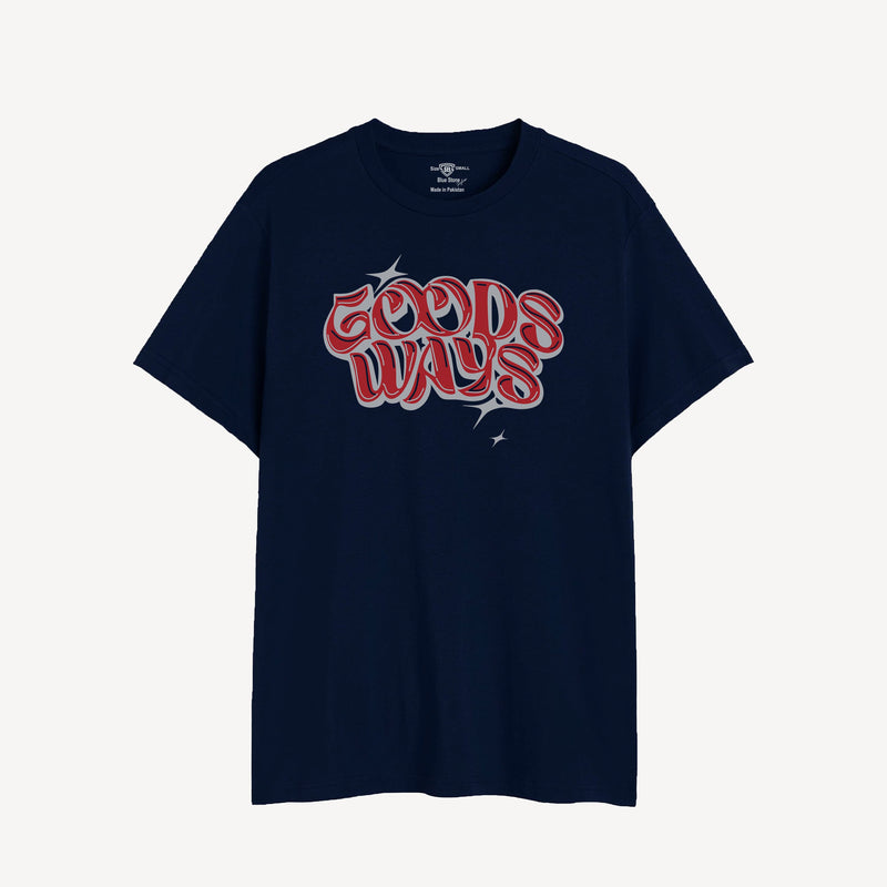 GOODS WAYS GRAFHIC TEE Blue Stone