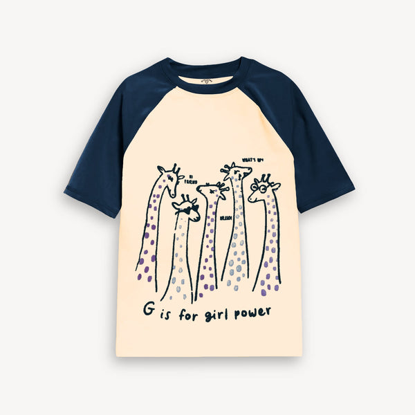 G is for girl power Graphic Tee Blue Stone