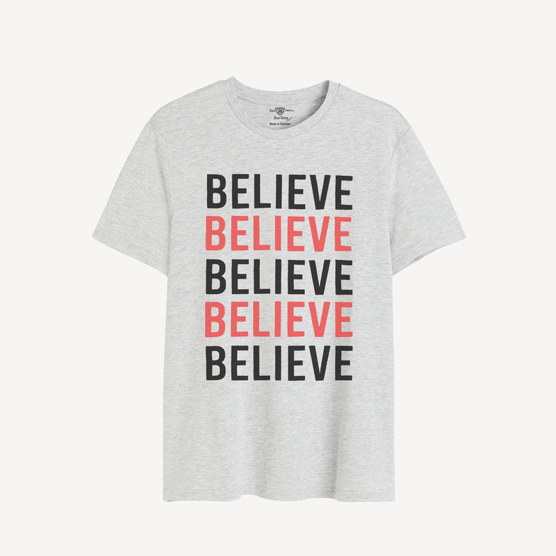 BELIEVE GRAFHIC TEE Blue Stone