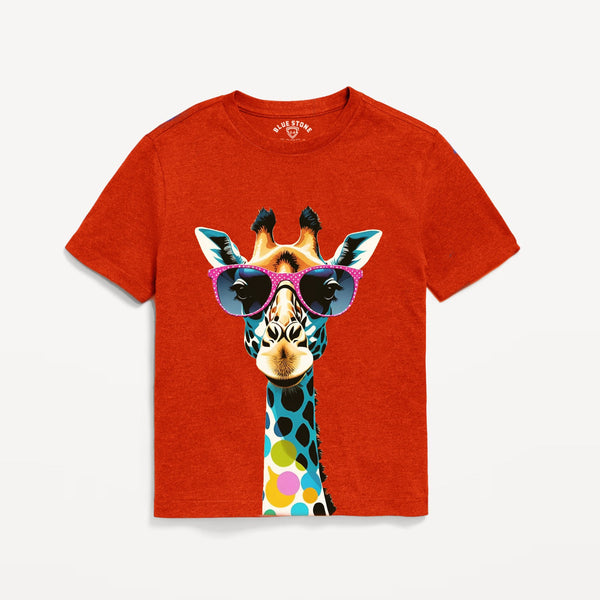Giraffe Graphic Tee Blue Stone