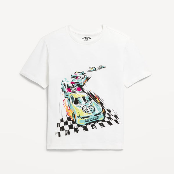 Car Race Graphic Tee Blue Stone