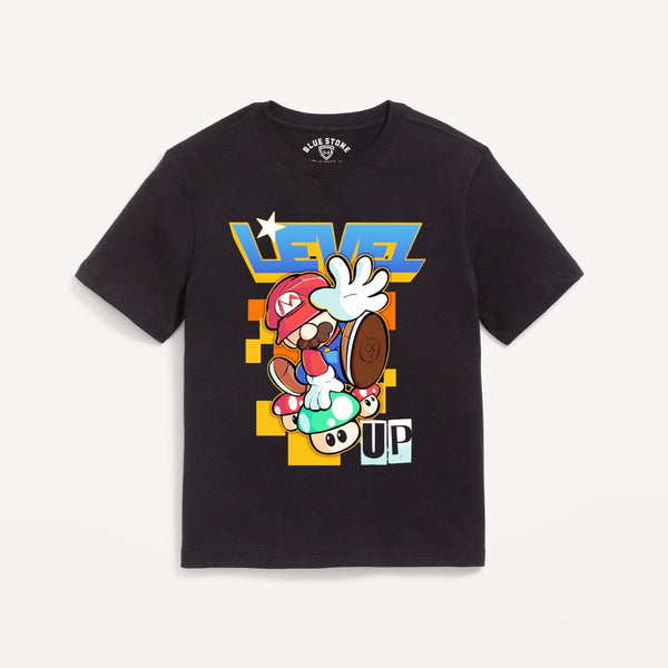 Level Up Graphic Tee Blue Stone