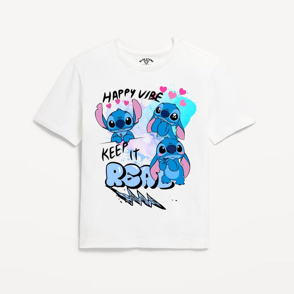Happy Vibe Graphic Tee Blue Stone