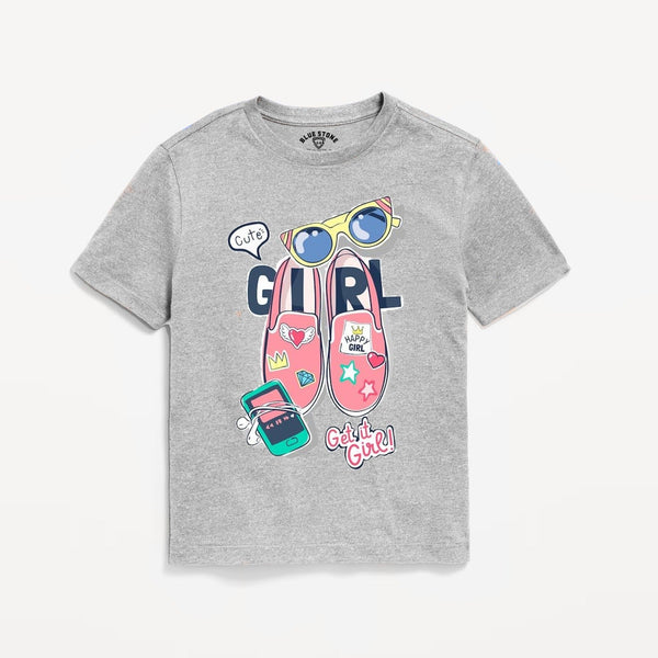 Girl Graphic Tee Blue Stone