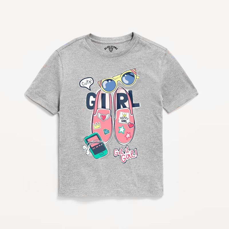 Girl Graphic Tee Blue Stone