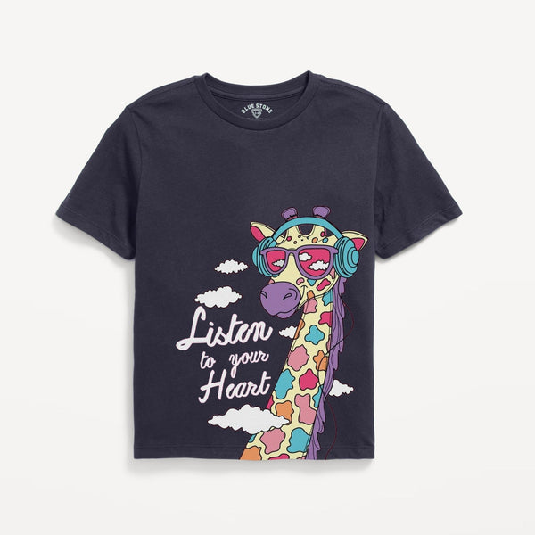 Listen To Your Heart Graphic Tee Blue Stone