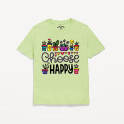 Choose Happy Graphic Tee Blue Stone