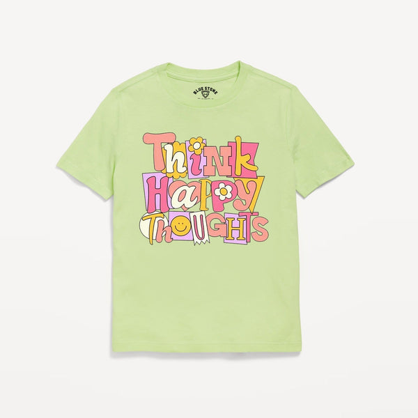 Think Happy Graphic Tee Blue Stone