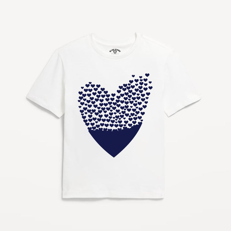Heart Graphic Tee Blue Stone